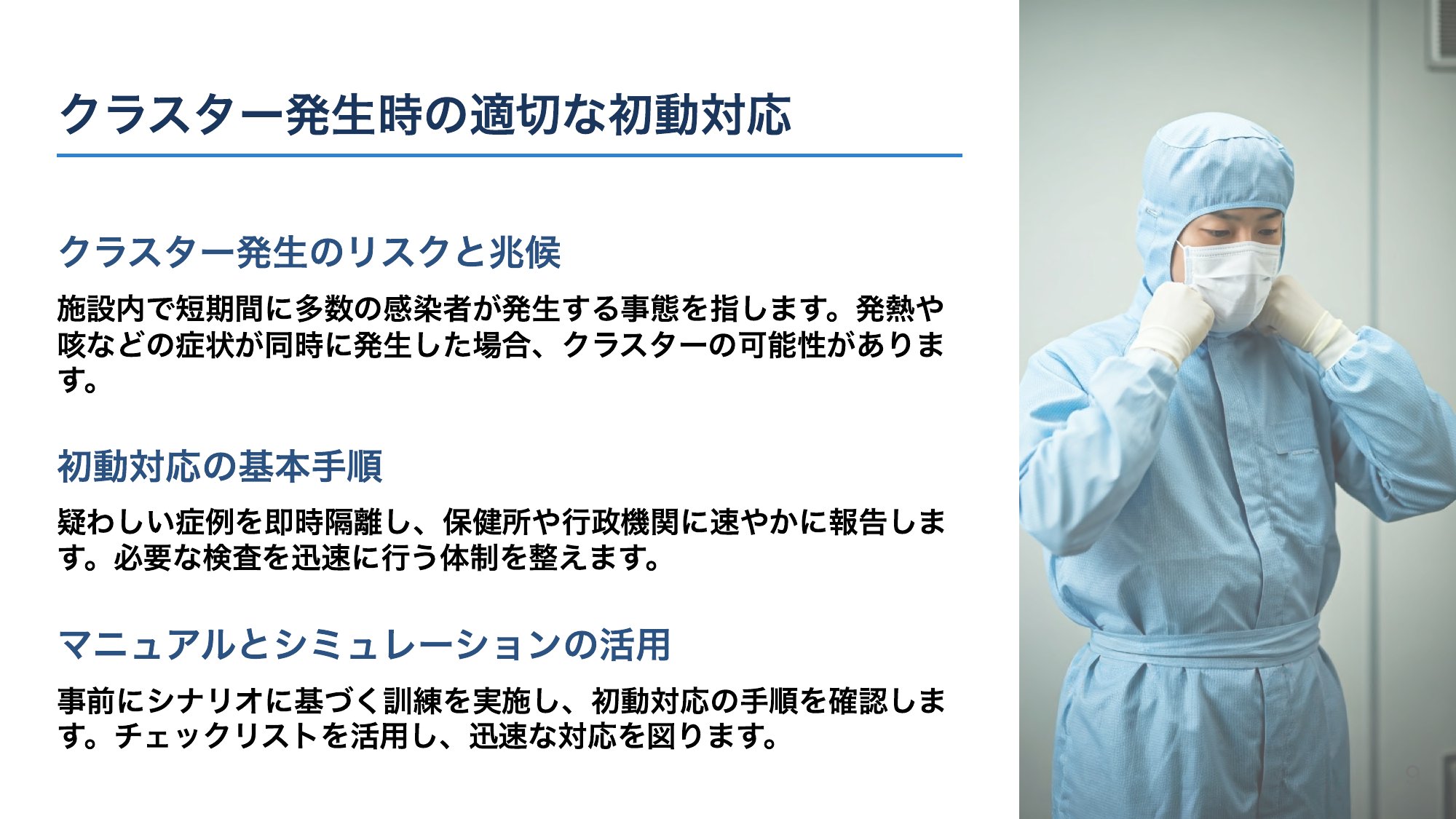 “広げない”ための危機管理——クラスター初動対応